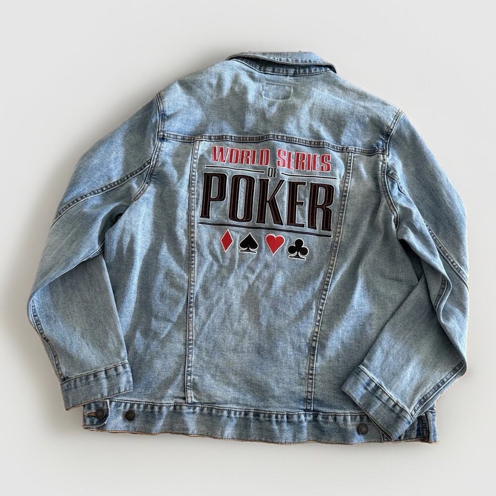 World Series Of Poker Jacket Size XL Denim Jacket Embroidered